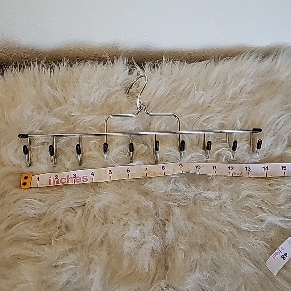 15 metal hangers pants belts ties organizer 12 rose gold with clips